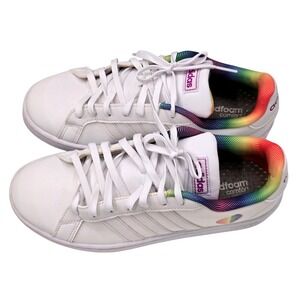 Adidas Rainbow Trim Sneakers Women 8.5 Y2K Rainbow Colorful Retro Streetwear
